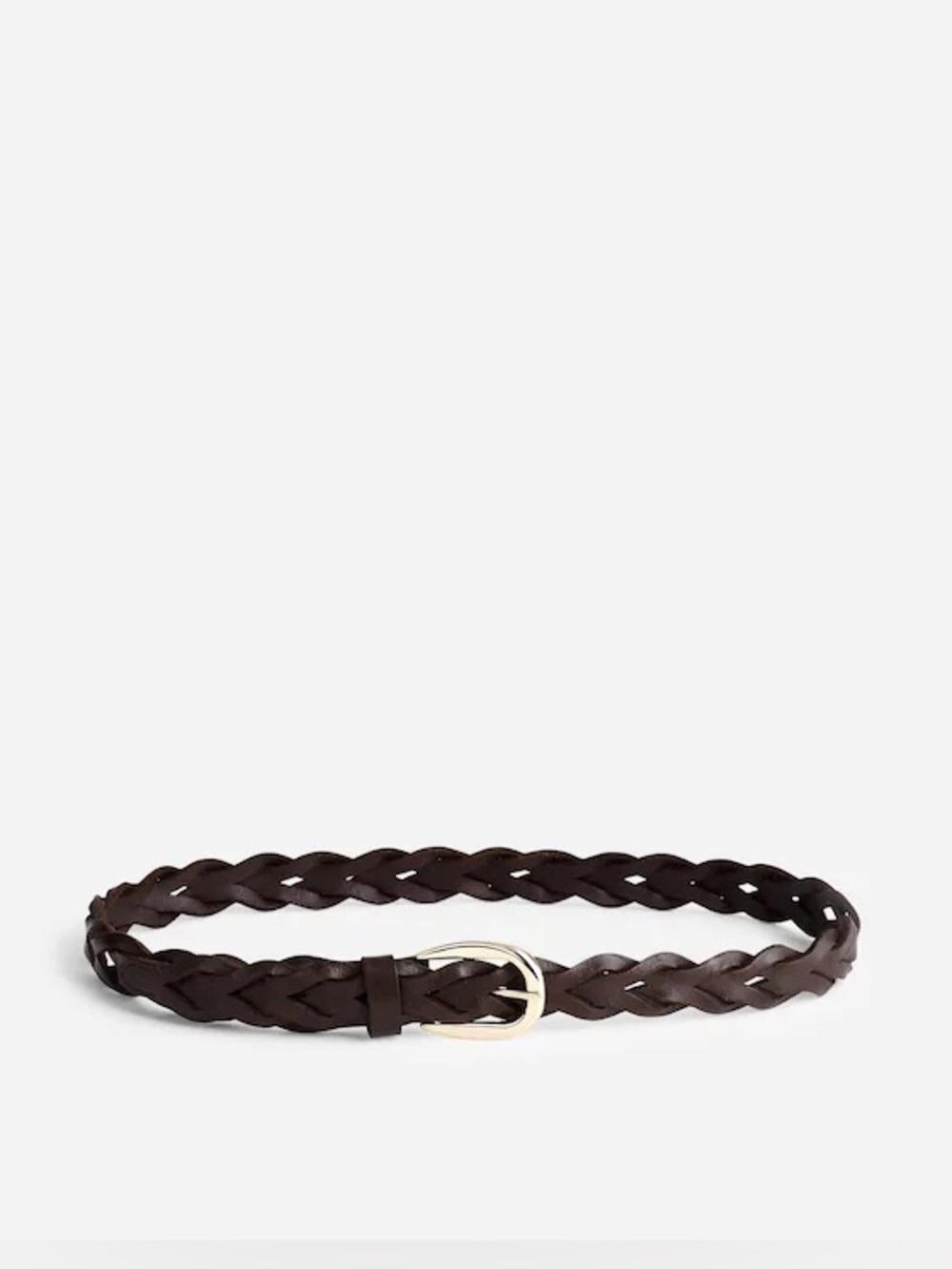 NWT Madewell Braided Belt 100% Leather Dark Carob Brown Sz Medium/Large